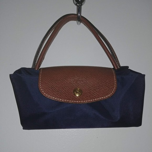 Authentic Longchamp Le Pliage small handbag Navy - Picture 7 of 11